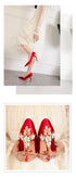 Elegant Crystal-Embellished Silk Pointed Toe Pumps for Women - Luxurious High Heels Perfect for Bridal and Evening Wear, Sexy Dress Shoes with Thin Heels